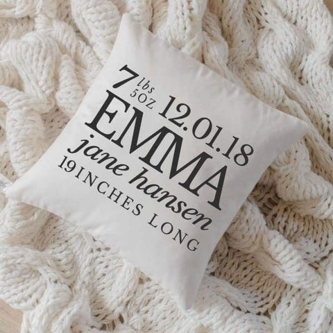Personalized Birth Stat Pillow